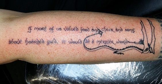 Smaug quote lotr tattoo